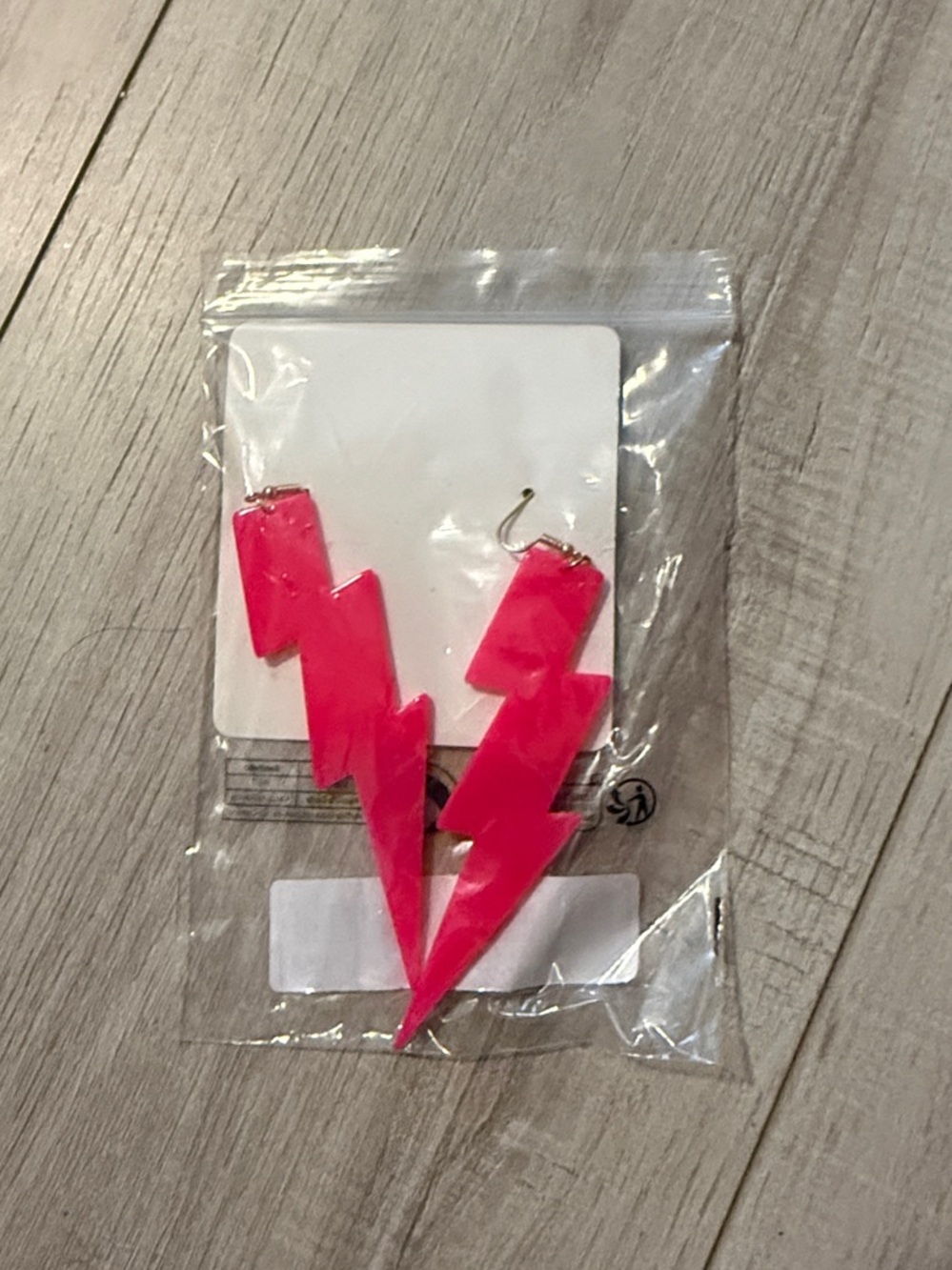 Hot Pink Lightning Bolt Dangle Earrings